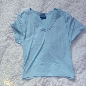 Medium pastel blue crop top
